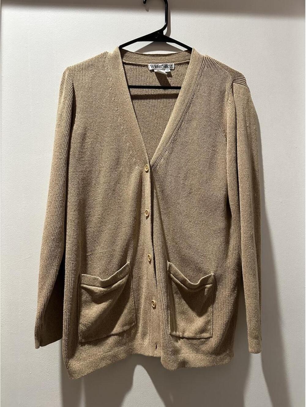 WinterSilks Women's Tan Cardigan